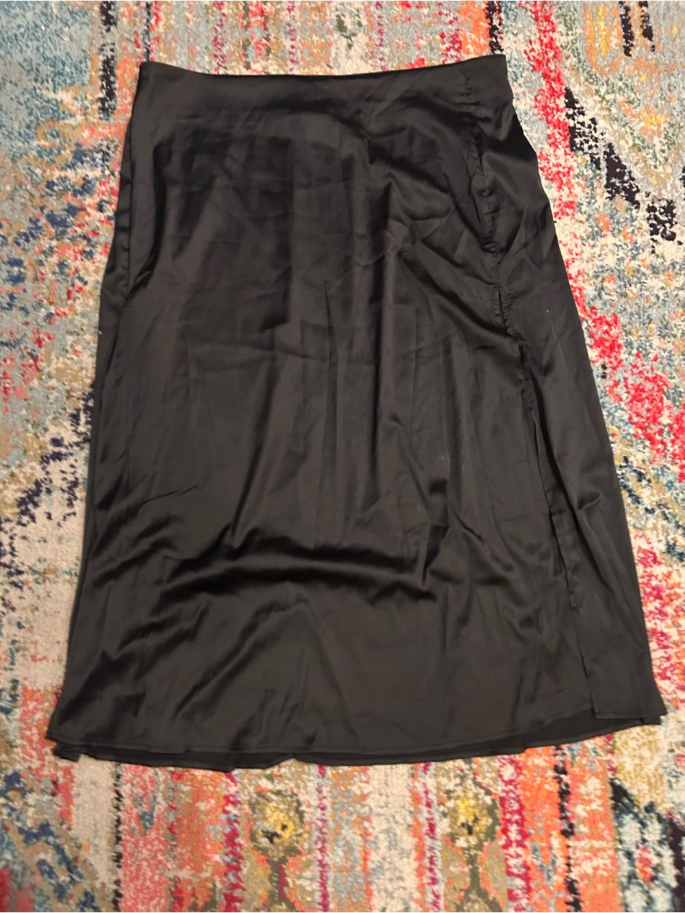 Black Women’s Satin A-Line Skirt